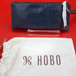 Hobo Vida Blue Stone Grey Leather Clutch, NWT